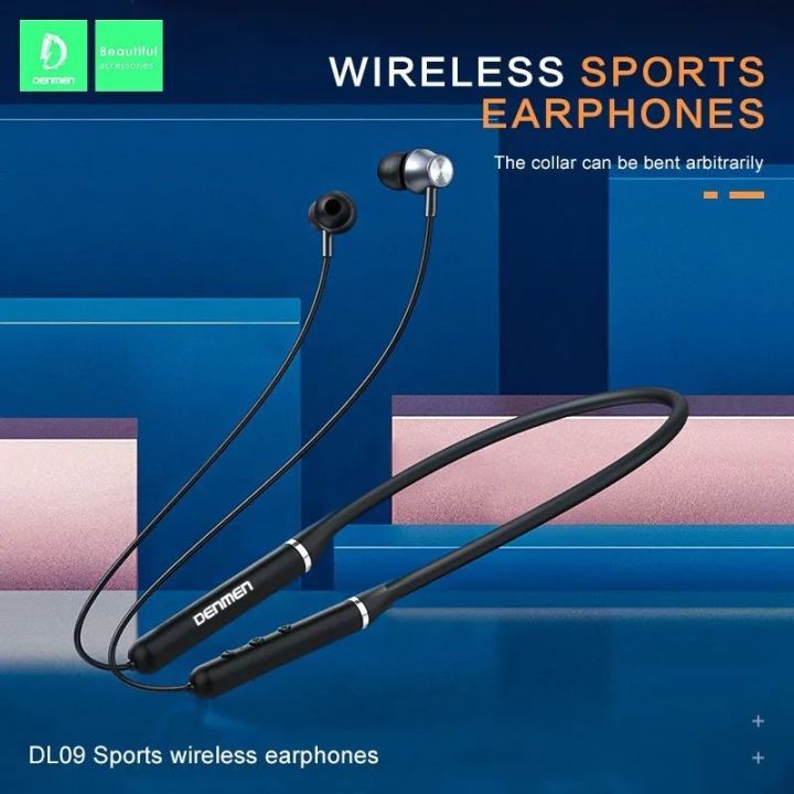 Denmen%20Bluetooth%20Headphone%20DL09%20Black%20Wireless%20Headset%20Hifi%20Earphones%20Neckband%20-%20Image%202