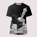 Chess Board Black-and-white 3d Print T-shirt Child Fashion Oversized T-shirts Harajuku Short Sleeve Tops Tees Tshirt Clothes. 