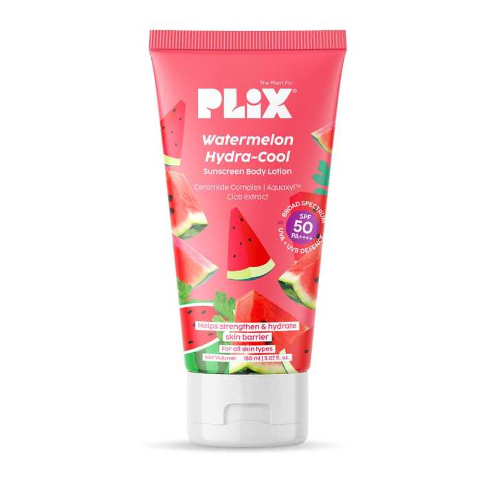 Plix%20Watermelon%20Hydra-Cool%20Sunscreen%20Body%20Lotion%20SPF%2050%20%7C%20PA++++%20%20150ml%20-%20Image%204