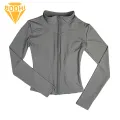 Breathable Sportswear Fabric Women's High Elasticity Yoga Jacket Slimming Fitness Top for Running Yoga Full Zip Stand Collar Jacket Buyers' Favorite Women Full Zip Jacket. 