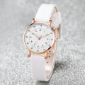 4PCS/Set Fashion Women Watches Pearls Jewelry Set Female Small Arabic Dial Leather Band Quartz Watch Clock（Without Box）. 