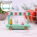 Dollhouse Ice Cream Cart Mini Ice Cream Van Wooden Toy Role Play Dollhouse Trolley Cart for Boys Girls Pretend Play 3 Dollhouse Accessories. 