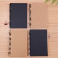 Creative Simple Kraft Paper Material Double Coil Ring Spiral Notebook Sketchbook Diary For Drawing Painting Paper Notepad. 