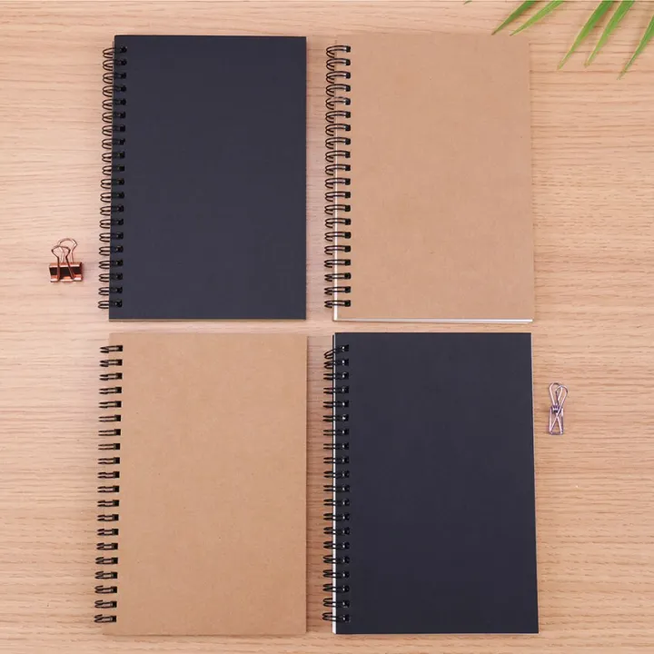 Creative%20Simple%20Kraft%20Paper%20Material%20Double%20Coil%20Ring%20Spiral%20Notebook%20Sketchbook%20Diary%20For%20Drawing%20Painting%20Paper%20Notepad%20-%20Image%202