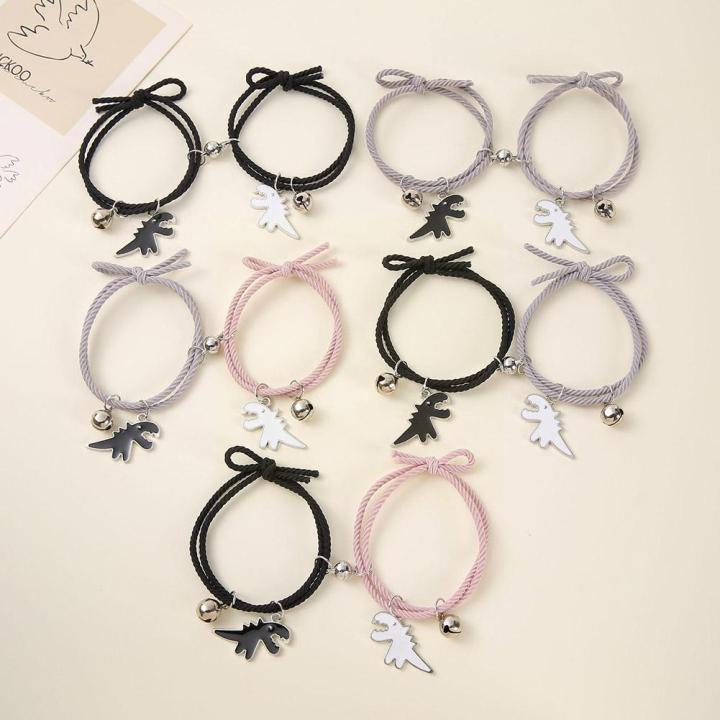 1 Pair Magnet Couple Bracelets for Lovers Lock Heart Magnetic Bracelet ...