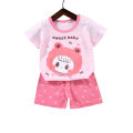 Yfashion Kids T-shirt Set Cartoon Printing Short Sleeve Cotton Tops Shorts Suit For 1-4 Years Old Boys Cotton Girls. 