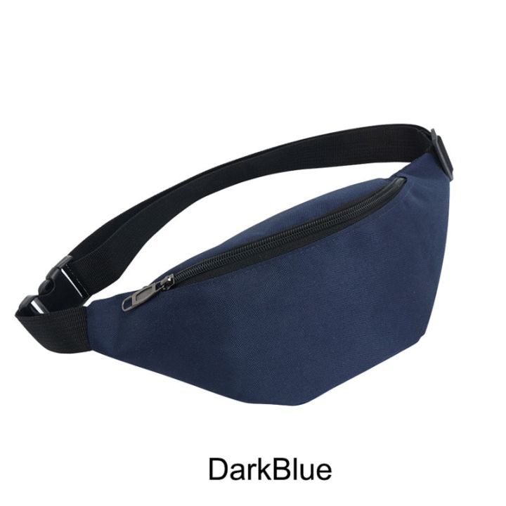 2018 Fanny Pack for Women Men Waist Bag Colorful Uni Waistbag Belt Bag Zipper Pouch Packs 110cm Belt Length Factory OEM Dark Blue Waist Bag