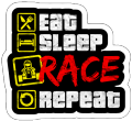 Eat Sleep Race Sticker for car, van, bike, bus  Car Stickers  Eat Sleep Race. 