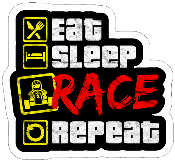 Eat Sleep Race Sticker for car, van, bike, bus  Car Stickers  Eat Sleep Race