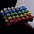 Polyhedral 7-Die Carved Pattern Dice Set D4 D6 D8 D10 D% D12 D20 For Game. 