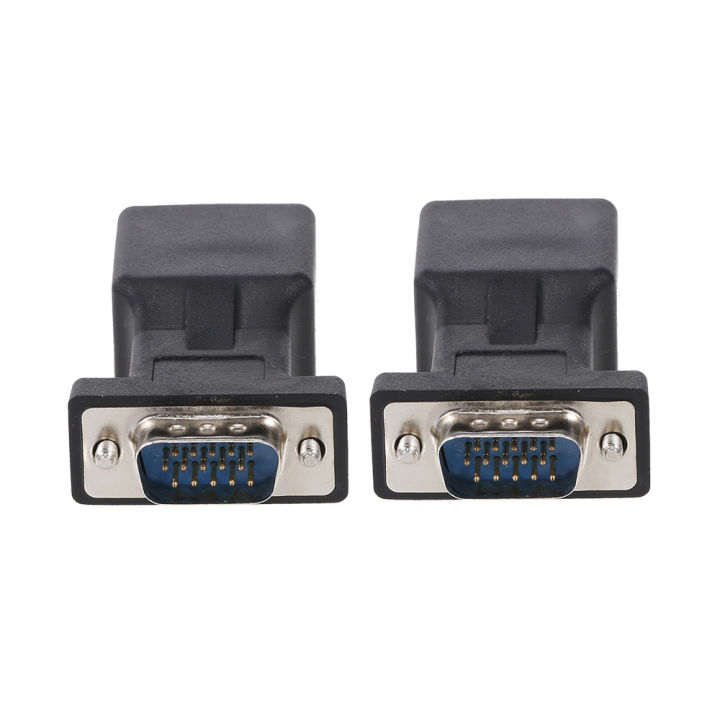 HXSJ%202Pcs%20Vga%20To%20Rj45%20Adapter%20Vga%20Male%20To%20Rj45%20Adapter%20Ethernet%20Port%20Converter%20Cat5E%20Cat6%20Network%20Cable%20Adapter%20-%20Image%204