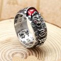 Lucky Pixiu Ring Chinese Fengshui Wealth Jewelry Retro Open Adjustable Ring for Unisex. 