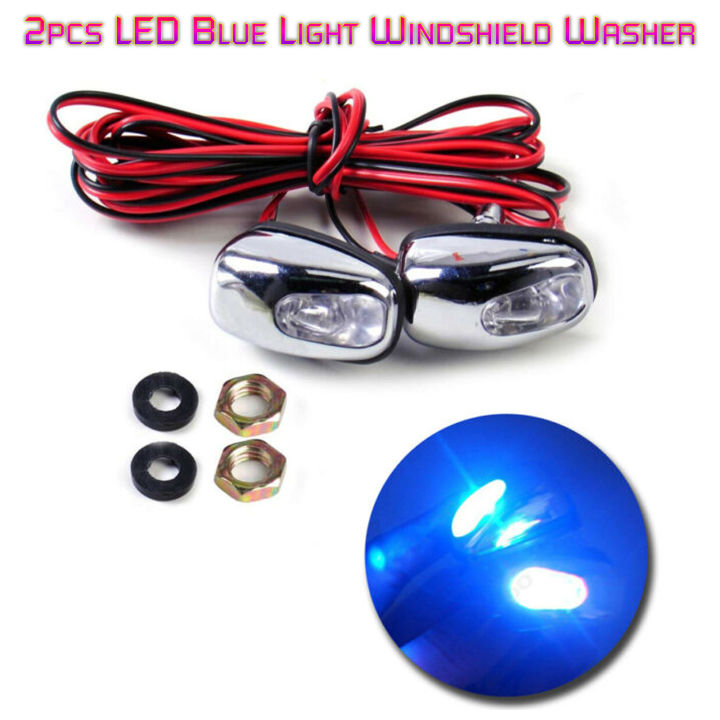 Car Universal Hood Windshield Washer Jet Nozzle Spray with LED Lights