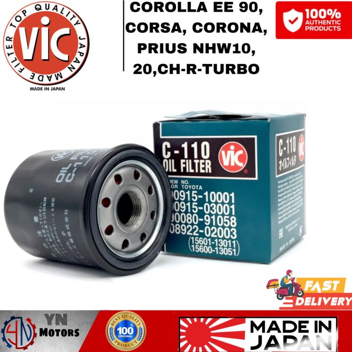 VIC C-110 90915-10001 Oil Filter for Toyota Vios, Altis, Corolla, Camry, Rav4 - C110