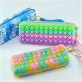 Silicone Pop-It Pencil Case with kaychain. 