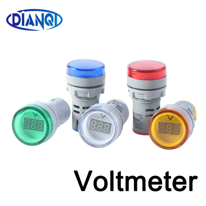 22mm Led Digital Display Voltage Meter Indicator Lamp Voltmeter Lights ...