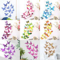12 Pieces Decorative Beautiful Multi-Color 3D Butterfly Removable Wall Sticker. 
