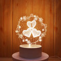 Valentine's Day Table Lamp Four Heart Bedside Lamp Romantic Color USB Touch Switch LED Acrylic 3D Night Light Creative table lamp Acrylic Night Light USB baby bedroom desk birthday gift. 