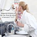 10X Magnifying Wall Mounted LED Makeup Mirror Adjustable Gooseneck Suction Cup The Bathroom Vanity Mirror. 