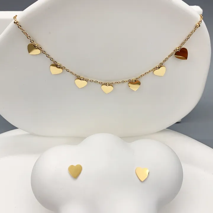 3-piece%20Fall/Winter%20New%20Fashion%20Temperament%20Ladies%20Stainless%20Steel%20Smooth%20Love%20Necklace%20Earrings%20Christmas%20Halloween%20Date%20Gift%20-%20Image%204