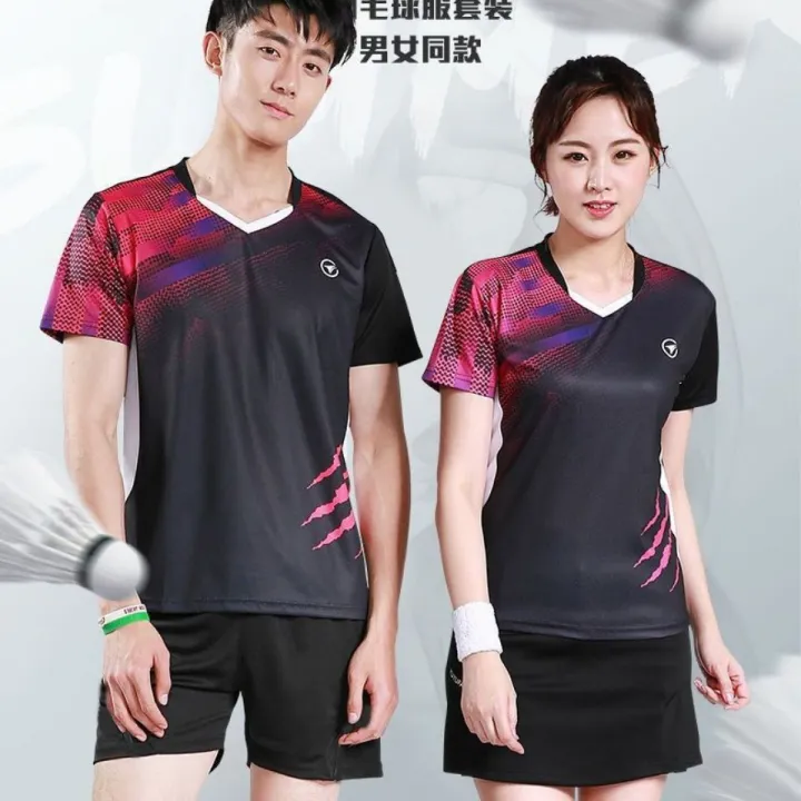 2023Badminton%20Clothes%20Outfit%20Men's%20and%20Women's%20Short-Sleeved%20Sports%20Summer%20Volleyball%20Tennis%20Table%20Tennis%20Training%20Uniform%20Customization%20-%20Image%204