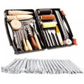 Leather Working Tools and Supplies with Tool Box Perfect for Stitching Punching Cutting Sewing Leather Craft Making. 