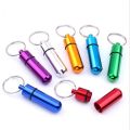 1PC Portable Keychain Medicine Bottle Waterproof Aluminum Pill Box Container Case Keychain. 