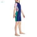 Girls Wetsuit Front Zipper Swimming Costume Scuba Diving Suit Bathing Suit for Surfing Blue Large. 