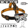 Fast Shipping Multifunctional Waterproof Powerful 5 LED Headlamp 18650/800 MAh & 14500/400 MAh USB Rechargeable Headlight Head Torch. 