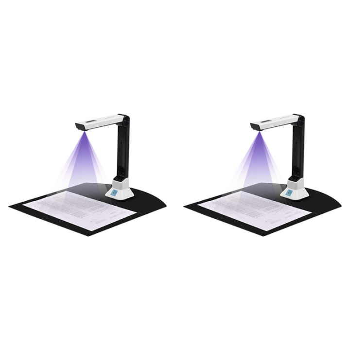 2X Document Camera for Teachers, Portable USB Document Camera Scanner with Stand 8MP HD A4 Format Doc Cam Photo Scanner
