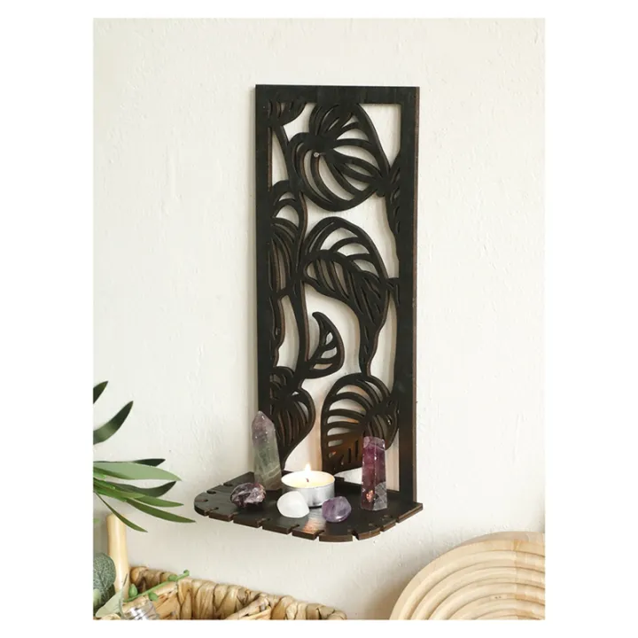 Wooden%20Wall%20Frame%20Gothic%20Rectangular%20Hollow%20Leaf%20Pattern%20Floating%20Shelf%20Show%20Shelf%20Home%20Furnishing%20-%20Image%202