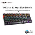 MageGee MK-star Mechanical Gaming Keyboard Blue / Red Switch Compact 87 Keys LED Backlight Wired White Gaming Keyboard for Laptop /Windows / PC / Mac / Computer. 