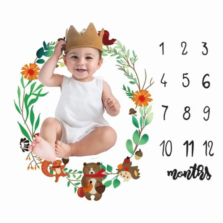 Newborn baby Monthly Growth Milestone Cloth Commemorate Rug | Daraz.lk