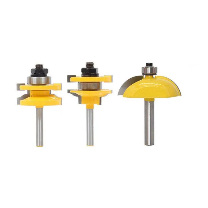 3Pcs 8mm Shank Raised Panel Cabinet Door Tools DIY Router Bit Set Woodworking Cutter