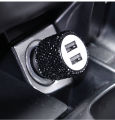 Dual Port Bling Usb Car Charger Crystal Diamond 3a 3-In-1 Fast Charger Cable Socket Multi Port Adapter Flashing Decorative Plug. 
