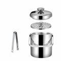 JDXHLAU Insulated Ice Bucket with Lid - Double-Walled Ice Bucket with Ice Tongs Compartment- Ice Cube Container Buckets. 