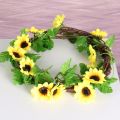 230cm Silk Artificial Flowers Sunflowers Ivy Vine Plastic Flowers for Home Decoration Summer Rattan String Hanging Leaves. 