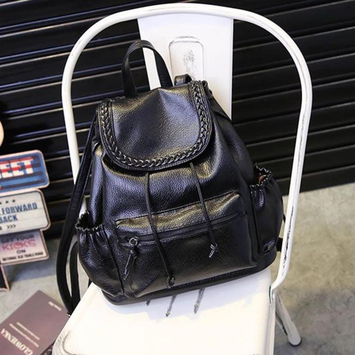 Fashion%20Knit%20Women%20Preppy%20Simple%20Style%20PU%20Leather%20Backpack%20Shoulder%20Bag%20Schoolbag%20-%20Black%20-%20Image%206