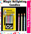 Magic Relighting Candles Happy Birthday Party Candle Cake Decoration. 