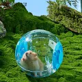 Transparent Hamster Ball Breathable Hamster Running Ball with Buckle Closure Relieve Boredom Multi-hole Design Crystal Clear Hamster Supplies. 