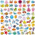10/30/50/100pcs Cute Marine Animals Stickers Ocean World Cartoon Decals Kids Toy Scrapbook Laptop Luggage Phone Graffiti Sticker. 
