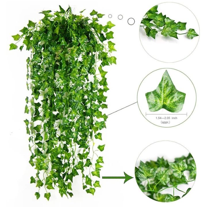 12Pcs%20Artificial%20Ivy%20Vine%20Hanging%20Garland%20False%20Leaf%20Vine%20Family%20Garden%20Wedding%20Wall%20Decoration,%2084%20Feet,%20Green%20-%20Image%204