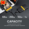 Kodak SSD USB3.1 TYPE-C Mini Portable hard disk 128GB 256GB 512GB Solid State 1TB Hard Drive 450MB/S for Laptop Desktop. 