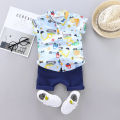Toddler Baby Boys Girls Clothes Sets Cartoon Excavating Machinery T Shirt Shorts Pants For Summer Boys Clothing Outfits Suit. 