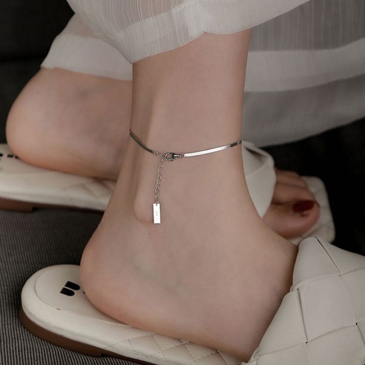 Women Fashion Thin Snake Bone Bling Chain Anklet / Adjustable Metal Bracelet Simple Design Fine Jewelry Wedding Party Gift