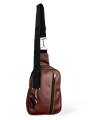 Leather Cross Body Side Bag for Boys, Girls, Men & Women Casual Bag with Many Pockets Brown & Blue Color Crossbody Bag. 