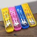 Kids Cutlery Set | Stainless Steel Spoon, Fork, and Chopsticks. 