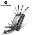 ROCKBROS 16 in 1 Multi-Function Bicycle Cycling Mechanic Repair Tool Kit，Bicycle Tool Kit, Motorcycle Portable Multifunctional Repair Tool Set， Folding Metric Mountain Bike Bicycle Multi Repair Tool Kit Hex Spoke Wrench Mountain Cycle Screwdriver Tool. 