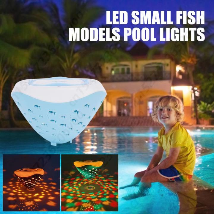 Underwater Disco Fish Pattern Multi Color Underwater Lamp 4 Colors Operated for Disco Pool Party