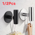 [HOT] 1/2 Pc Stainless Steel Bathroom Hardware No Punch Wall Mount Towel Rack Toilet Paper Holder Hook Home Bathroom Kitchen Organizer. 